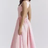 Cindy Ballerina Pink Twill Midi-Sommerkleid Cindy Ballerina Pink Twill Midi-Sommerkleid