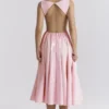 Cindy Ballerina Pink Twill Midi-Sommerkleid Cindy Ballerina Pink Twill Midi-Sommerkleid