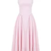 Cindy Ballerina Pink Twill Midi-Sommerkleid Cindy Ballerina Pink Twill Midi-Sommerkleid