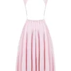 Cindy Ballerina Pink Twill Midi-Sommerkleid Cindy Ballerina Pink Twill Midi-Sommerkleid