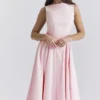 Cindy Ballerina Pink Twill Midi-Sommerkleid Cindy Ballerina Pink Twill Midi-Sommerkleid