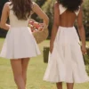 Cindy Weißes Midi-Sommerkleid aus Twill Cindy Weißes Midi-Sommerkleid aus Twill