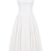 Cindy Weißes Midi-Sommerkleid aus Twill Cindy Weißes Midi-Sommerkleid aus Twill