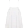 Cindy Weißes Midi-Sommerkleid aus Twill Cindy Weißes Midi-Sommerkleid aus Twill