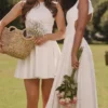 Cindy Weißes Midi-Sommerkleid aus Twill Cindy Weißes Midi-Sommerkleid aus Twill
