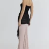 Clara Maxikleid aus schwarzem und rosafarbenem Chiffon – Limited Edition Clara Maxikleid aus schwarzem und rosafarbenem Chiffon – Limited Edition