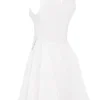 Claretta Weißes plissiertes Baumwoll-Minikleid