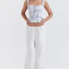 Cleo-Hose aus Leinenmischung in Elfenbein Cleo-Hose aus Leinenmischung in Elfenbein