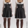 Cleora Schwarzes Minikleid mit Spitzenrüschen Cleora Schwarzes Minikleid mit Spitzenrüschen