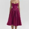 Coco Midi-Kleid aus burgunderrotem Satin-Tüll Coco Midi-Kleid aus burgunderrotem Satin-Tüll