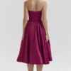 Coco Midi-Kleid aus burgunderrotem Satin-Tüll Coco Midi-Kleid aus burgunderrotem Satin-Tüll