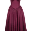 Coco Midi-Kleid aus burgunderrotem Satin-Tüll Coco Midi-Kleid aus burgunderrotem Satin-Tüll