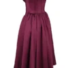 Coco Midi-Kleid aus burgunderrotem Satin-Tüll Coco Midi-Kleid aus burgunderrotem Satin-Tüll