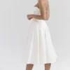 Coco Vintage Midi-Kleid aus elfenbeinfarbenem Satin Coco Vintage Midi-Kleid aus elfenbeinfarbenem Satin