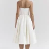 Coco Vintage Midi-Kleid aus elfenbeinfarbenem Satin Coco Vintage Midi-Kleid aus elfenbeinfarbenem Satin