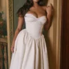 Coco Vintage Midi-Kleid aus elfenbeinfarbenem Satin Coco Vintage Midi-Kleid aus elfenbeinfarbenem Satin