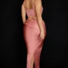 Colette Rose Satin-Midirock mit niedriger Taille Colette Rose Satin-Midirock mit niedriger Taille