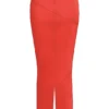 Colette Scarlet Satin-Midirock mit niedriger Taille Colette Scarlet Satin-Midirock mit niedriger Taille