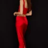 Colette Scarlet Satin-Midirock mit niedriger Taille Colette Scarlet Satin-Midirock mit niedriger Taille