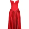 Coquette Scarlet Neckholder-Midi-Kleider Coquette Scarlet Neckholder-Midi-Kleider