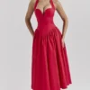 Coquette Scarlet Neckholder-Midi-Kleider Coquette Scarlet Neckholder-Midi-Kleider
