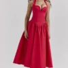 Coquette Scarlet Neckholder-Midi-Kleider Coquette Scarlet Neckholder-Midi-Kleider