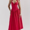 Coquette Scarlet Neckholder-Midi-Kleider Coquette Scarlet Neckholder-Midi-Kleider