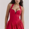 Coquette Scarlet Neckholder-Midi-Kleider Coquette Scarlet Neckholder-Midi-Kleider