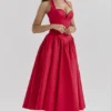 Coquette Scarlet Neckholder-Midi-Kleider Coquette Scarlet Neckholder-Midi-Kleider