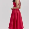 Coquette Scarlet Neckholder-Midi-Kleider Coquette Scarlet Neckholder-Midi-Kleider