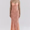 Cordelia Sorbet Lace Godet Maxikleid