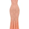 Cordelia Sorbet Lace Godet Maxikleid
