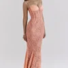 Cordelia Sorbet Lace Godet Maxikleid
