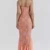 Cordelia Sorbet Lace Godet Maxikleid