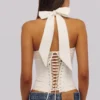 Cosette Weißes Baumwoll-Oberteil mit Neckholder Cosette Weißes Baumwoll-Oberteil mit Neckholder