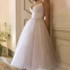 Countess French Dove Tüll-Midi-Kleid