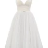 Countess French Dove Tüll-Midi-Kleid