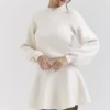 Cressida Cremefarbener Pullover aus schwerer Strickmischung aus Wolle und Kaschmir Cressida Cremefarbener Pullover aus schwerer Strickmischung aus Wolle und Kaschmir