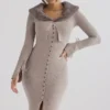 Dahlia Beige Kaschmir-Strickjacke