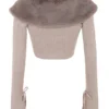 Dahlia Beige Kaschmir-Strickjacke