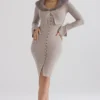 Dahlia Beige Kaschmir-Strickjacke