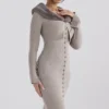 Dahlia Beige Kaschmir-Strickjacke