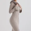 Dahlia Beige Kaschmir-Strickjacke