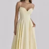 Dahlia Lemon Baumwoll-Midi-Sommerkleid im Prinzess-Schnitt Dahlia Lemon Baumwoll-Midi-Sommerkleid im Prinzess-Schnitt