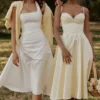 Dahlia Lemon Baumwoll-Midi-Sommerkleid im Prinzess-Schnitt Dahlia Lemon Baumwoll-Midi-Sommerkleid im Prinzess-Schnitt