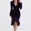 Dahna – Dunkelviolettes Samt-Korsetts-Kleid Dahna – Dunkelviolettes Samt-Korsetts-Kleid