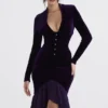 Dahna – Dunkelviolettes Samt-Korsetts-Kleid Dahna – Dunkelviolettes Samt-Korsetts-Kleid