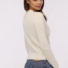 Daisie Elfenbein-Strickjacke aus Wolle und Kaschmir mit Blumenstickerei