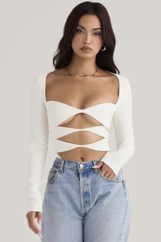 Danica Weißer Bodys mit Cut-outs