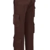 Daria Cargo-Hose aus schokoladenbraunem Satin Daria Cargo-Hose aus schokoladenbraunem Satin